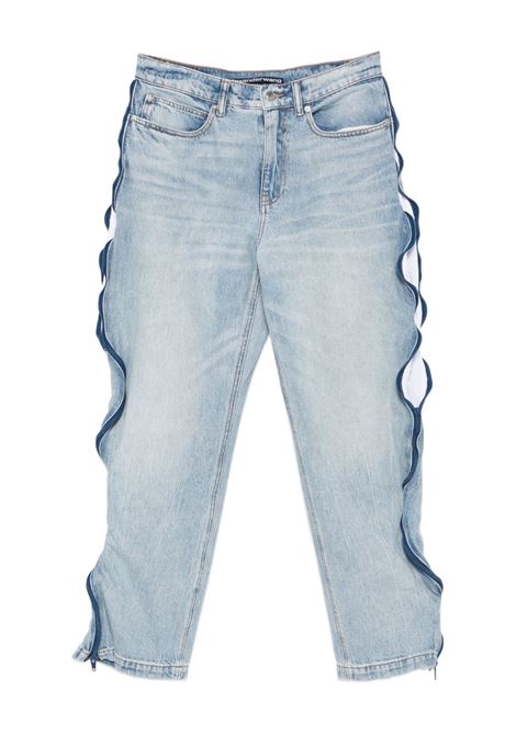 Blue zip-detail mesh-panel jeans Alexander Wang - women ALEXANDER WANG | 4DC3254882470C